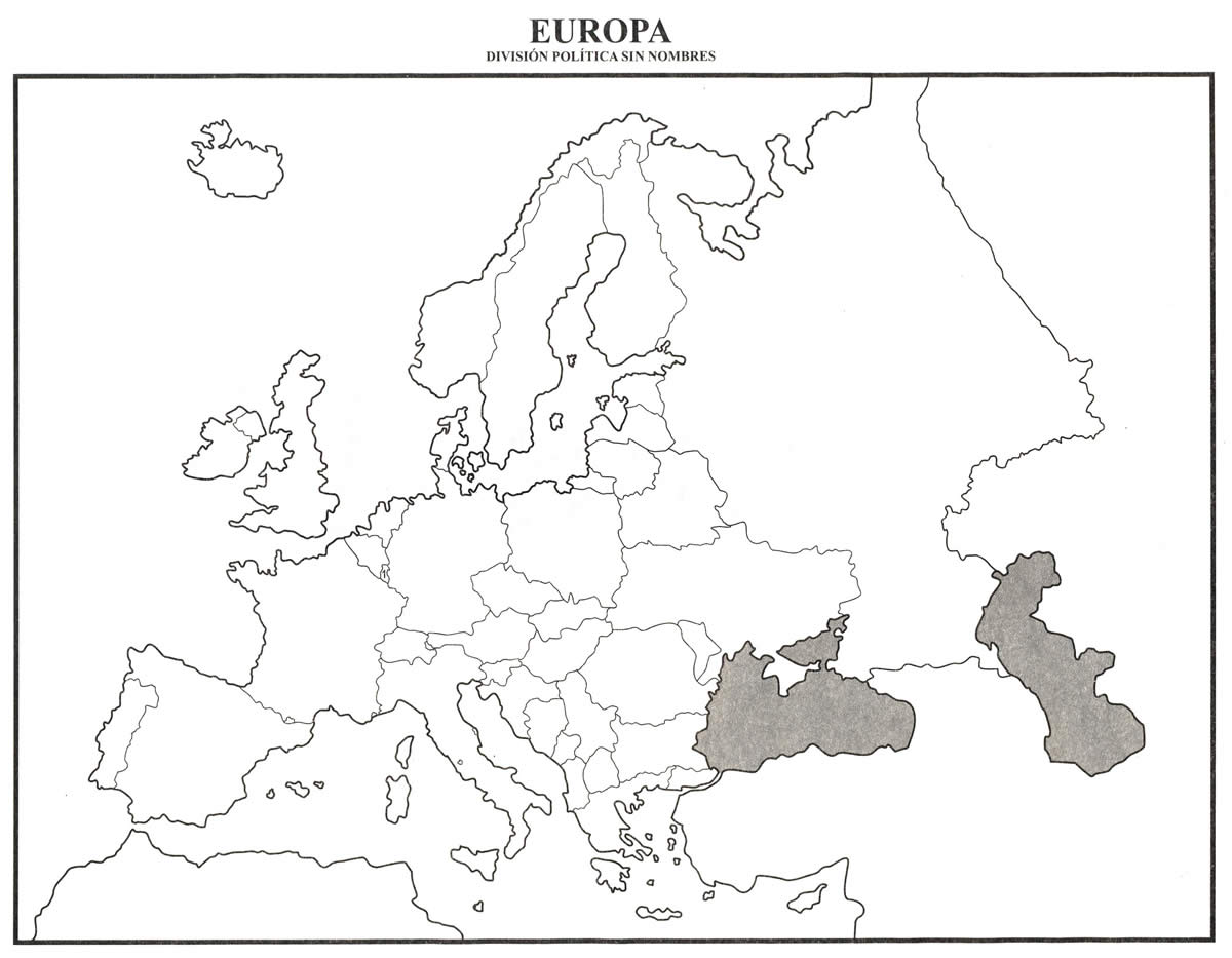 Mapa Politico De Europa Sin Nombres