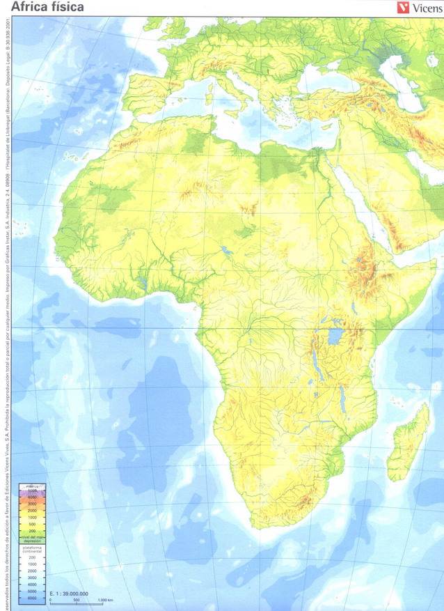 Resultado de imagen de mapa físico de africa mudo