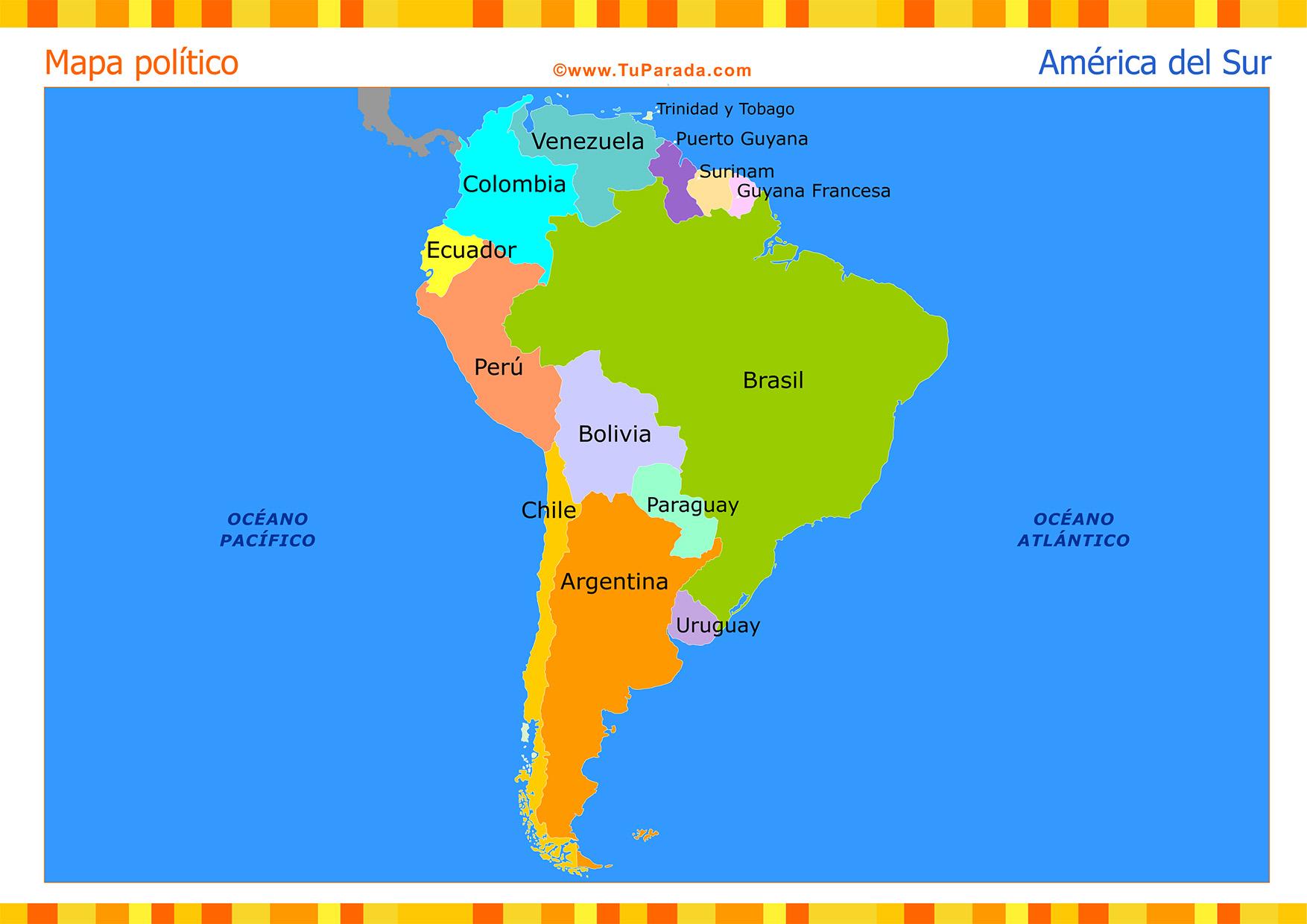 Juegos de Geografía | Juego de Capitales de países de América del Sur