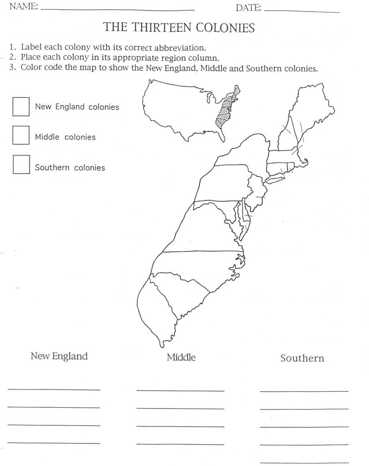 13 Colonies Free Printable Worksheets Naussbaum