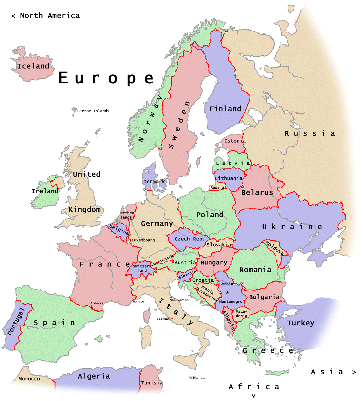 Juegos de Geografía  Juego de Europa - Político 