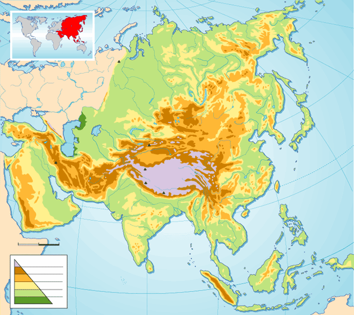 Juegos de Geografía | Juego de Mapa físico de Asia (I) | Cerebriti