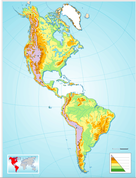 Juegos De Geograf a Juego De Am rica Mapa F sico Mudo Cerebriti