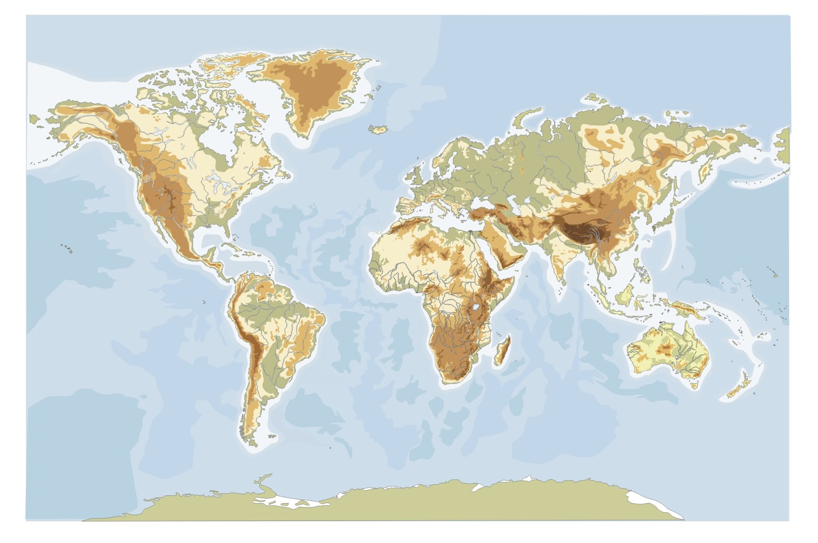 Resultado de la imagen de zonas montañosas mundo mapa