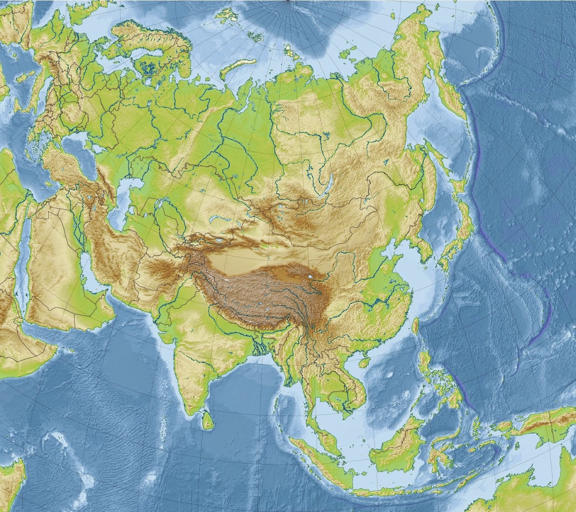 Juegos de Geografía Juego de Mapa de Asia físico (Asia