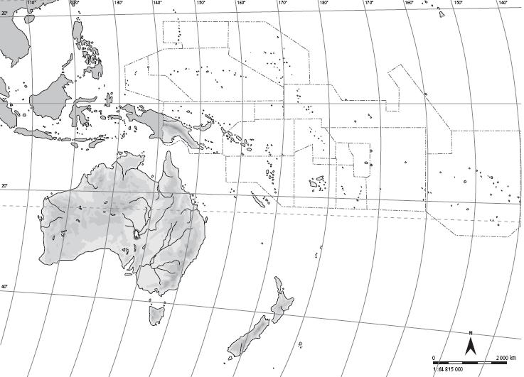 Mapa Fisico De Oceania Para Rellenar