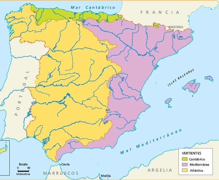 francia mapa fisico rios espana imprimir