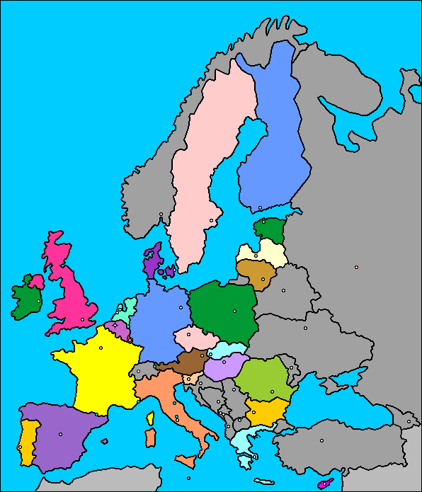 Juegos de Geografía | Juego de Mapa con los países de la Unión Europea